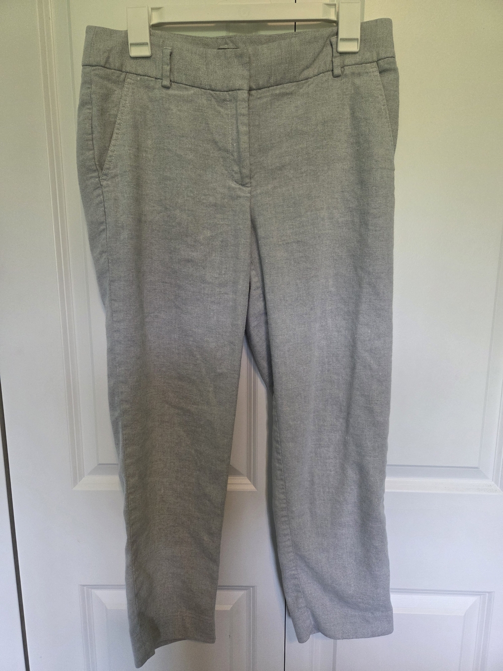 LOFT Light Gray Straight-Leg Dress Pants